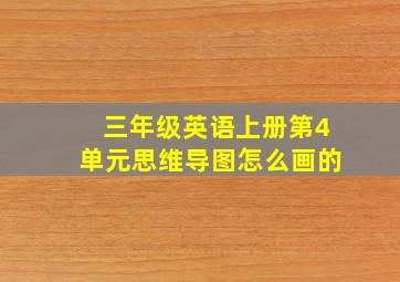 三年级英语上册第4单元思维导图怎么画的