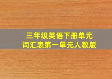 三年级英语下册单元词汇表第一单元人教版