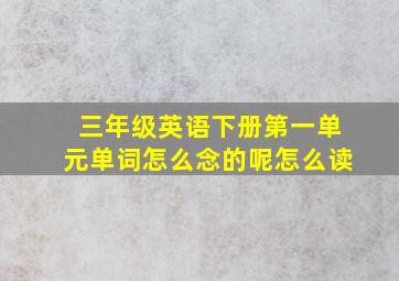 三年级英语下册第一单元单词怎么念的呢怎么读