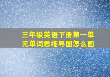 三年级英语下册第一单元单词思维导图怎么画