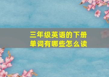 三年级英语的下册单词有哪些怎么读