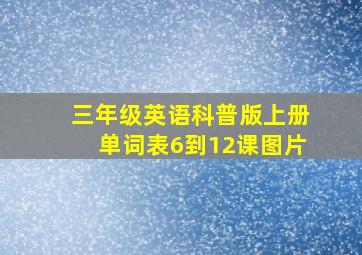 三年级英语科普版上册单词表6到12课图片