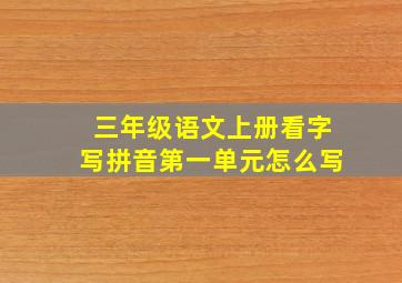 三年级语文上册看字写拼音第一单元怎么写