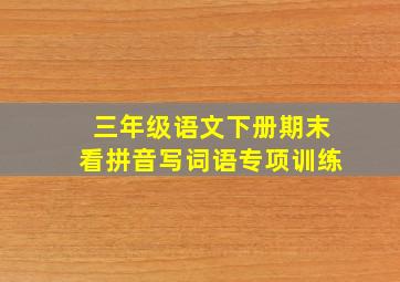 三年级语文下册期末看拼音写词语专项训练