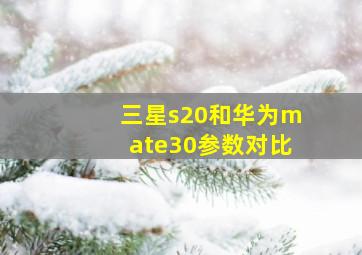 三星s20和华为mate30参数对比