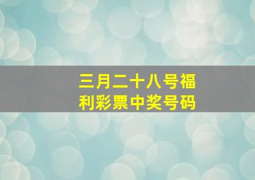 三月二十八号福利彩票中奖号码