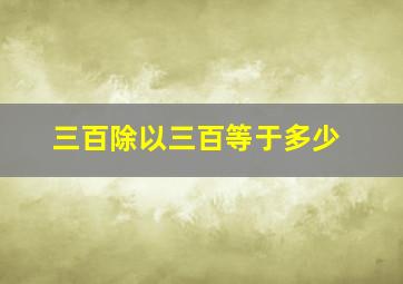 三百除以三百等于多少