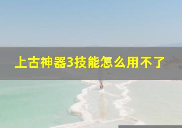 上古神器3技能怎么用不了