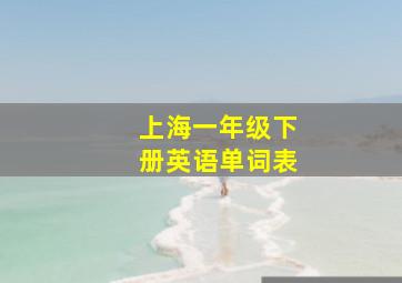 上海一年级下册英语单词表