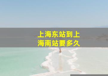 上海东站到上海南站要多久