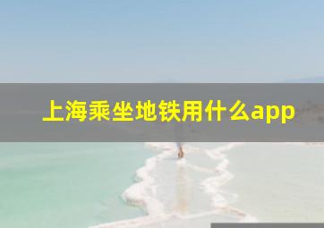 上海乘坐地铁用什么app