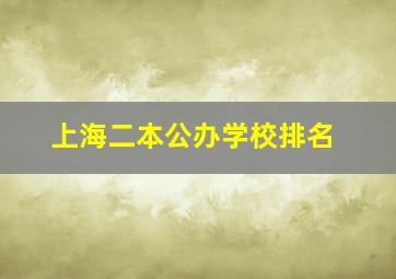 上海二本公办学校排名