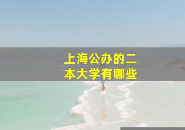 上海公办的二本大学有哪些