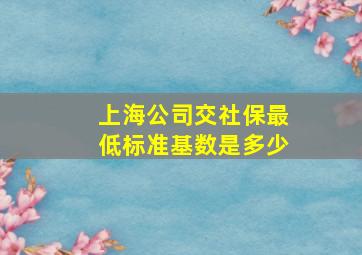 上海公司交社保最低标准基数是多少