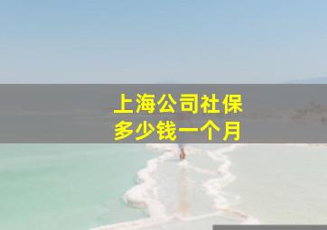 上海公司社保多少钱一个月