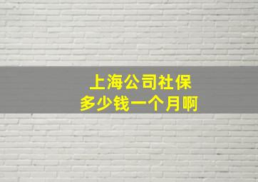 上海公司社保多少钱一个月啊