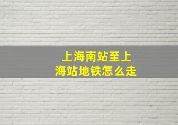 上海南站至上海站地铁怎么走