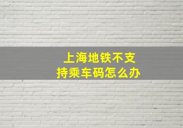 上海地铁不支持乘车码怎么办