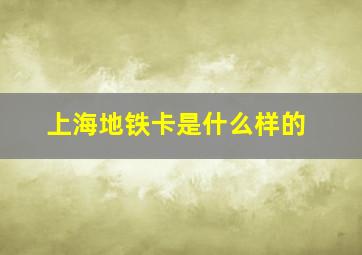 上海地铁卡是什么样的