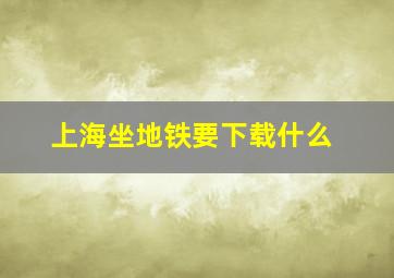 上海坐地铁要下载什么