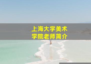 上海大学美术学院老师简介