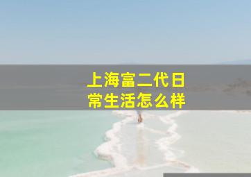 上海富二代日常生活怎么样