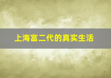 上海富二代的真实生活