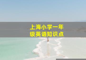 上海小学一年级英语知识点