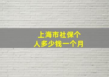 上海市社保个人多少钱一个月