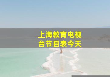 上海教育电视台节目表今天