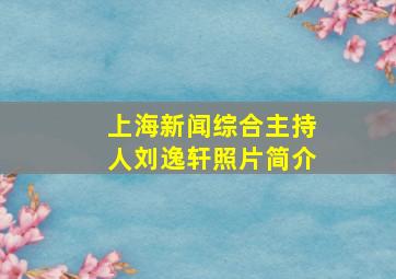 上海新闻综合主持人刘逸轩照片简介