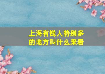 上海有钱人特别多的地方叫什么来着