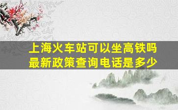 上海火车站可以坐高铁吗最新政策查询电话是多少