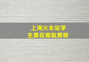 上海火车站学生票在哪取票啊