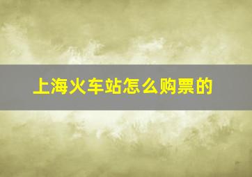 上海火车站怎么购票的