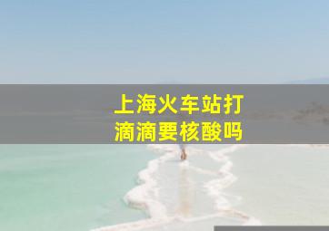 上海火车站打滴滴要核酸吗