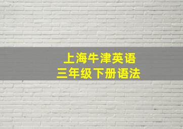 上海牛津英语三年级下册语法