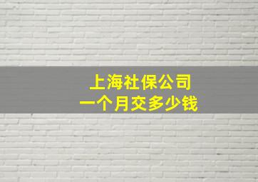 上海社保公司一个月交多少钱