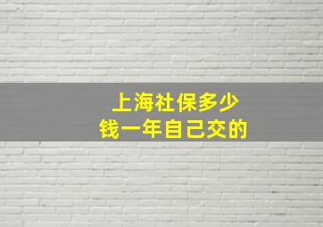 上海社保多少钱一年自己交的