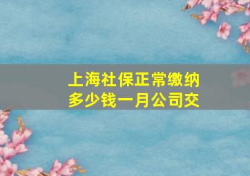 上海社保正常缴纳多少钱一月公司交