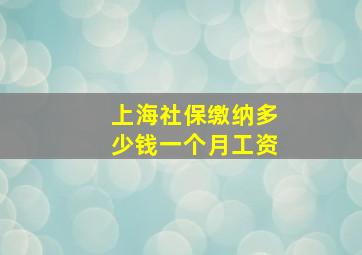 上海社保缴纳多少钱一个月工资