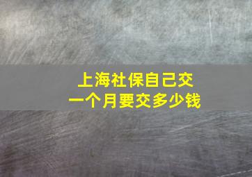 上海社保自己交一个月要交多少钱