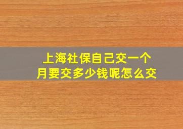 上海社保自己交一个月要交多少钱呢怎么交