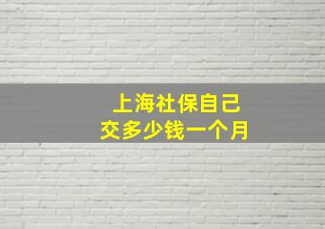 上海社保自己交多少钱一个月