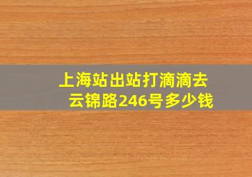 上海站出站打滴滴去云锦路246号多少钱