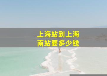 上海站到上海南站要多少钱