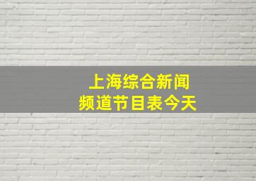 上海综合新闻频道节目表今天