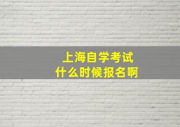 上海自学考试什么时候报名啊