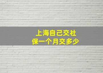 上海自己交社保一个月交多少