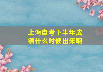 上海自考下半年成绩什么时候出来啊